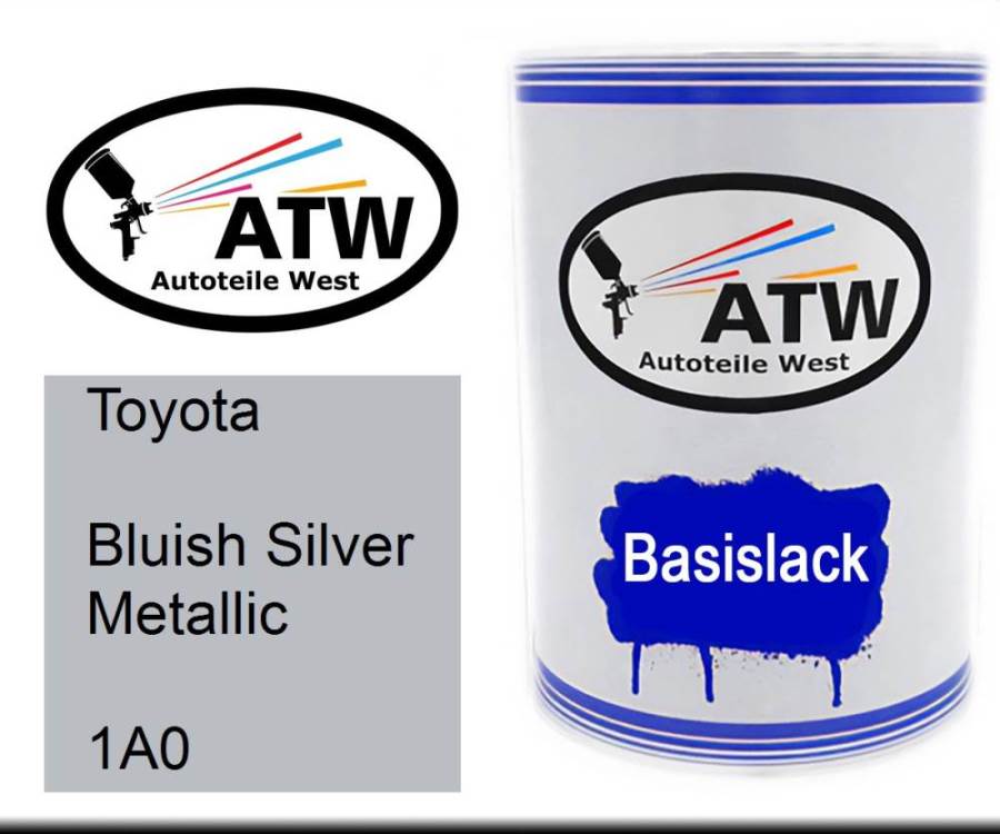 Toyota, Bluish Silver Metallic, 1A0: 500ml Lackdose, von ATW Autoteile West.